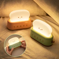 cute night light toast bread led night lamp with rechargeable and timer portable bedroom bedside bed lamp birthday gifts