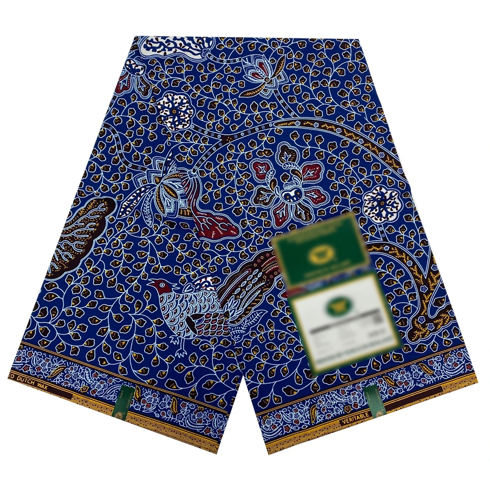 

100% хлопчатобумажная африканская восковая ткань, настоящий воск в нигерийском стиле, квадратная ткань, Голландская ткань, 6 ярдов для шитья