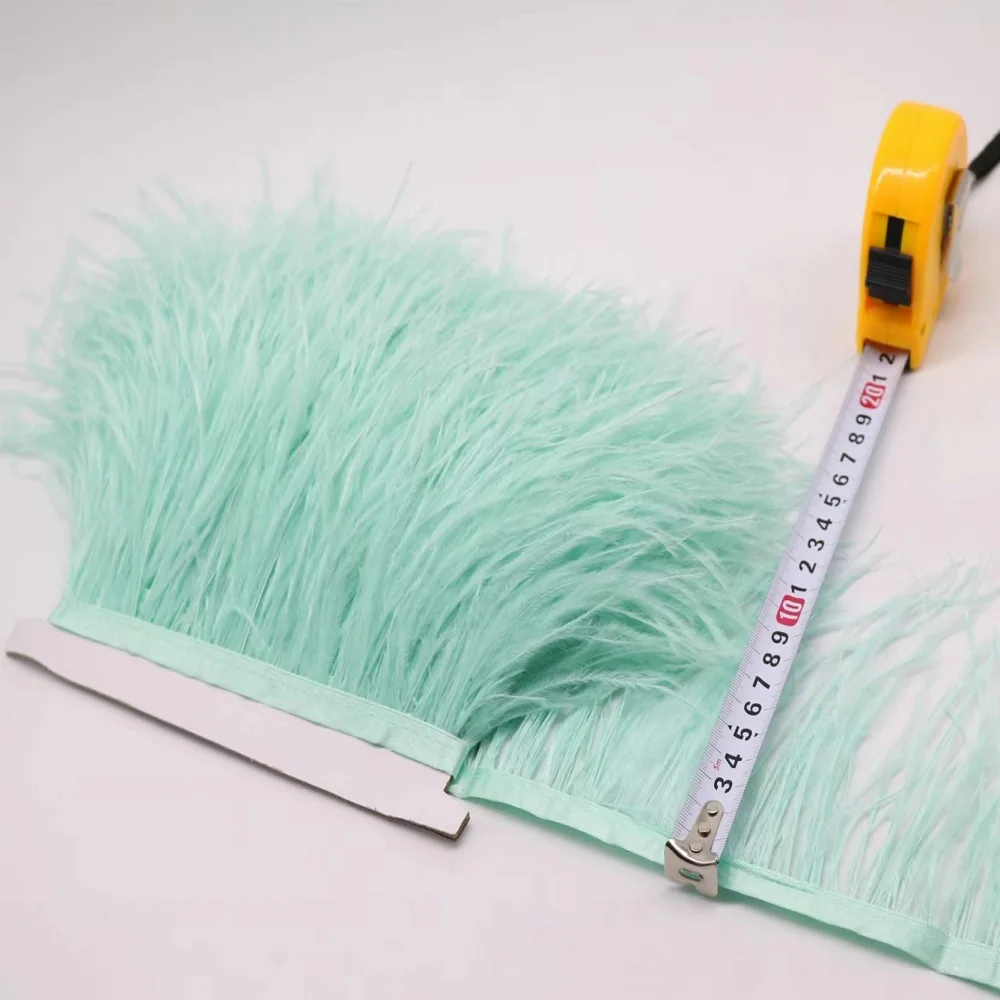 

1M Ostrich Feather Trim Cloth Belt For Bag DIY Plumas Ribbon Jewelry Fringe Wedding Dress Earrings Clothes Decoration 15-20CM