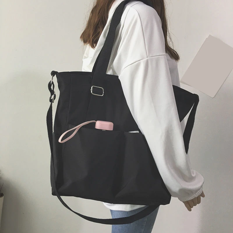 

Waterproof Oxford Large Capacity Canvas Girl Shoulder Hand Bucket Bag Basket Female Crossbody Bags For Women Casual Tote Purses