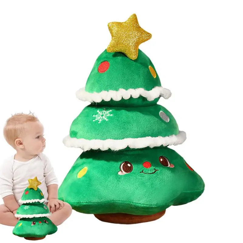 

Plush Christmas Tree Stuffed Toy Festive Pillow Plushie Winter Holiday Party Back Cushion sofa decorations for families and kids