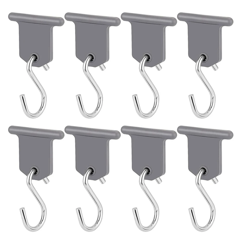 8Pcs S-shaped Camping Awning Hooks Clips RV Tent Hangers Light Hangers Party Light Hangers For RV Caravan Camper Accessories