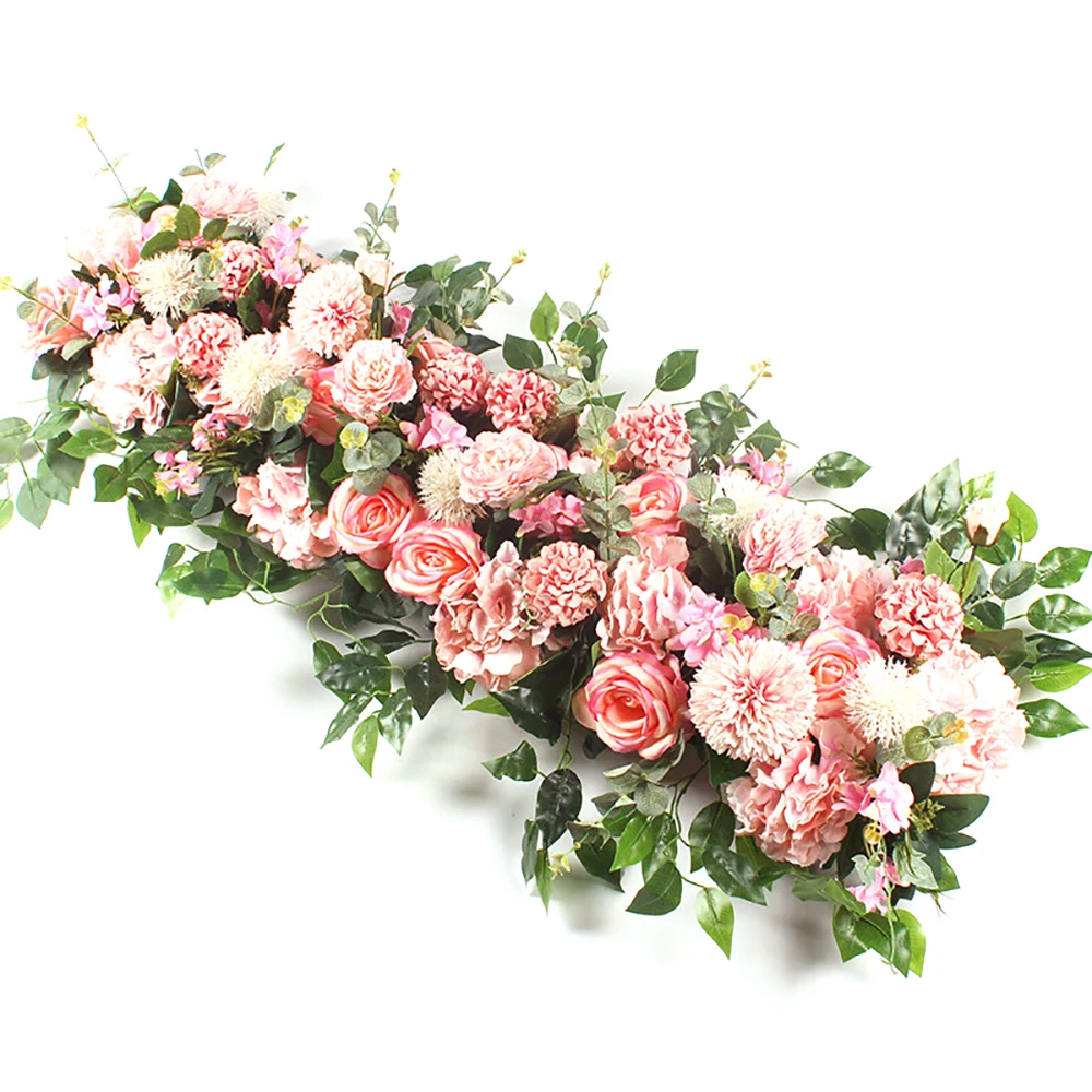 50CM DIY Wedding Flower Wall Arrangement Supplies Silk Peonies Rose Artificial Floral Row Decor Marriage Iron Arch Backdrop