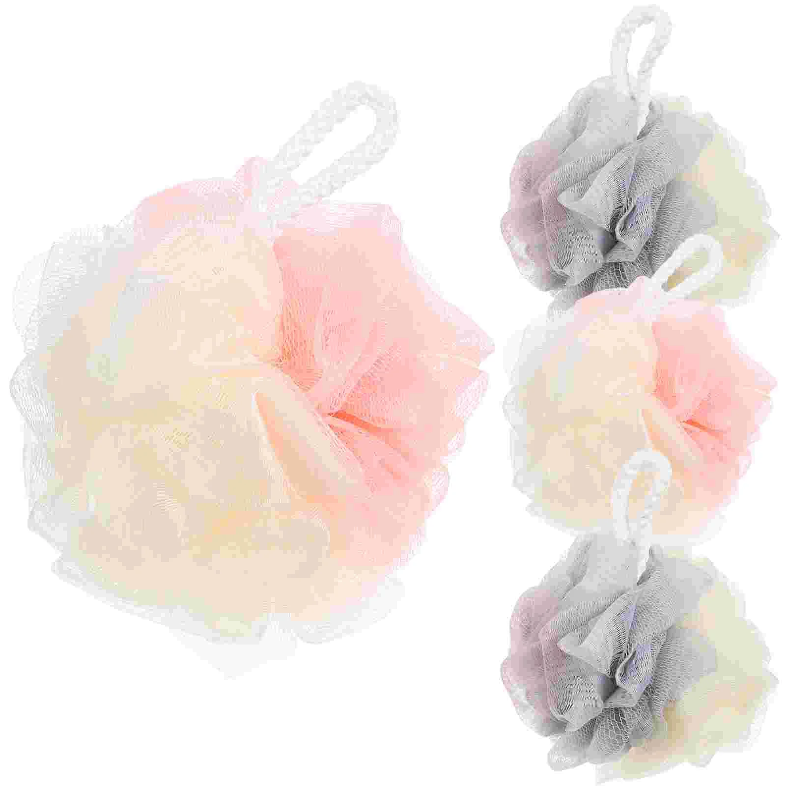 

4 Pcs Exfoliating Bathing Balls Shower Loofah Accessories Large Body Supply Fabric Skin Cleaning Scrubber
