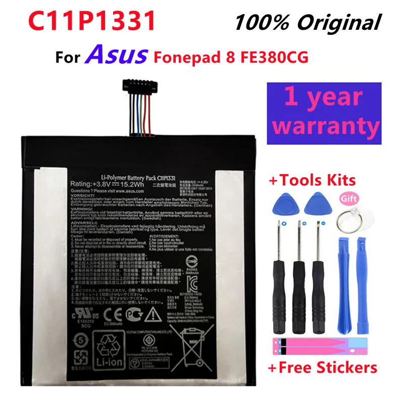 Оригинальный аккумулятор Kikiss C11P1331 3948 мАч для Asus Fonepad 8 FE380CG / FE 380CG Fonepad8, батареи