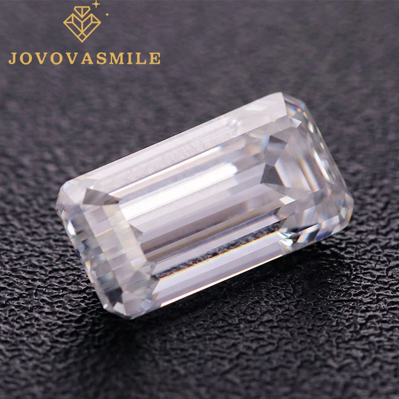 

JOVOVASMILE Loose Moissanite Emerald Cut White D Color VVS1 3*5mm to 10*12mm 0.4ct to 8ct Lab Diamond