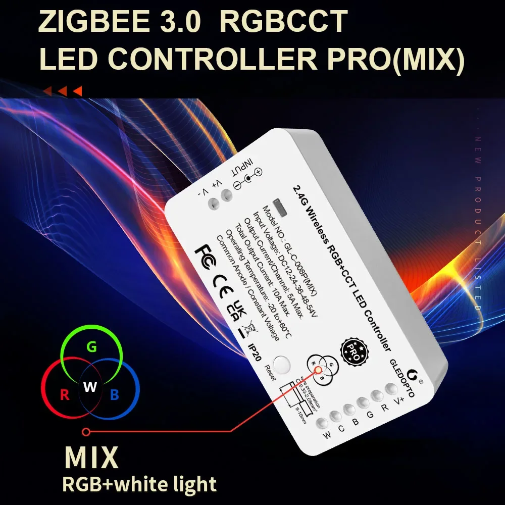Контроллер светодиодных лент ZigBee 3 0 RGB + CCT Pro Цвет Белый свет Микс Домашнее