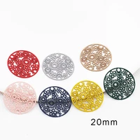 10pcslot 10mm copper brass round flower connector charms diy earring spray lacquer pendant hanging jewelry decoration