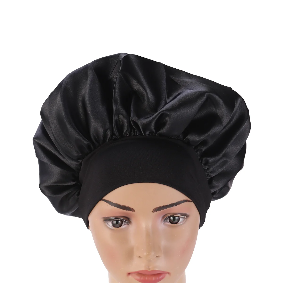 

Cap Sleeping Bonnet Hat Hair Satin Night Hats Silkbeanie Bath Elastic Cover Women Widecare Caps Chemo Side Nightcap Turban