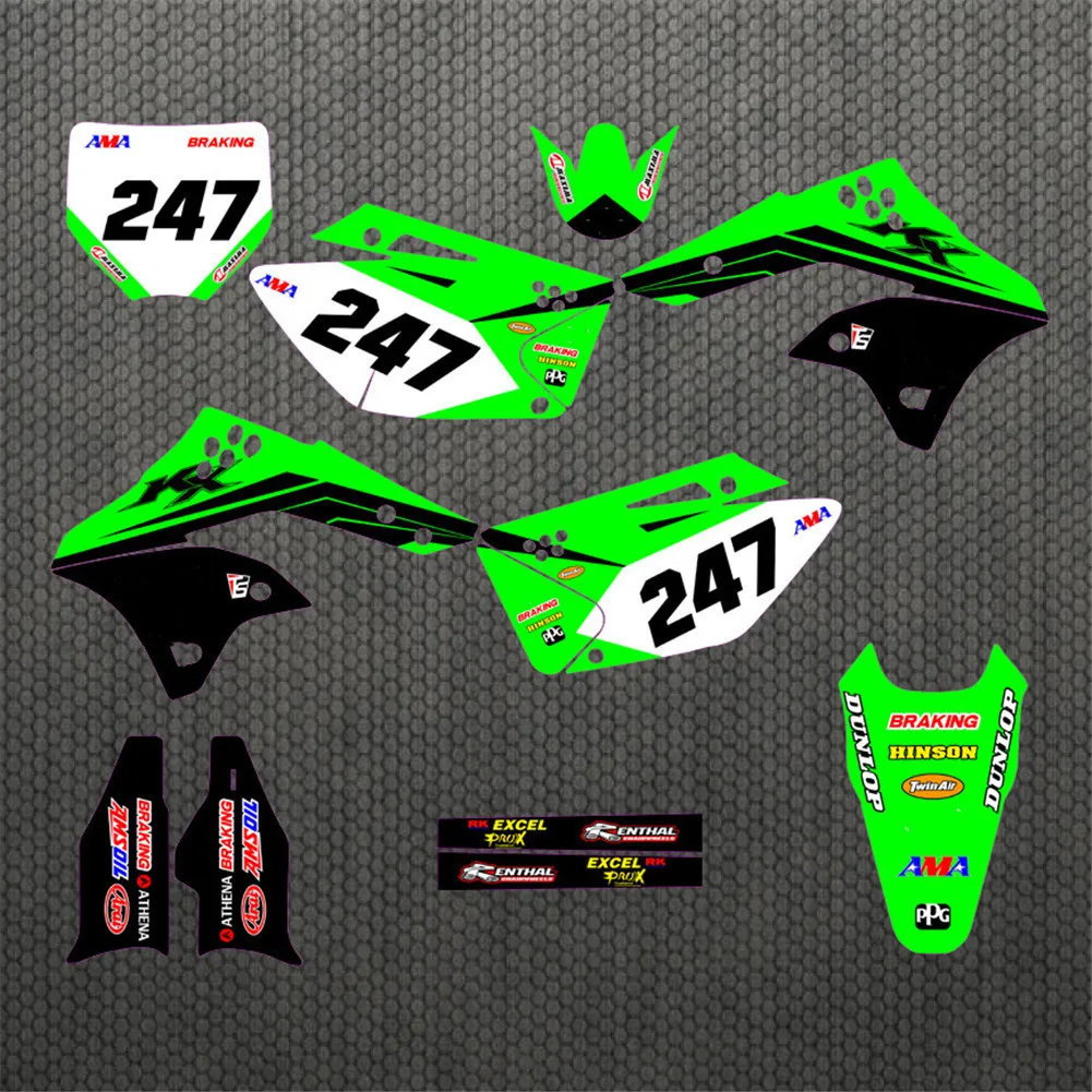 Бесплатные пользовательские номера Мотокросс графика фоны наклейки Наборы для