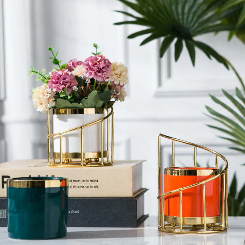 

Creative Succulent Ceramic Flower Pots Light Luxury Nordic Style Home Indoor Balcony Desktop Flower Utensils Decoration Ornament