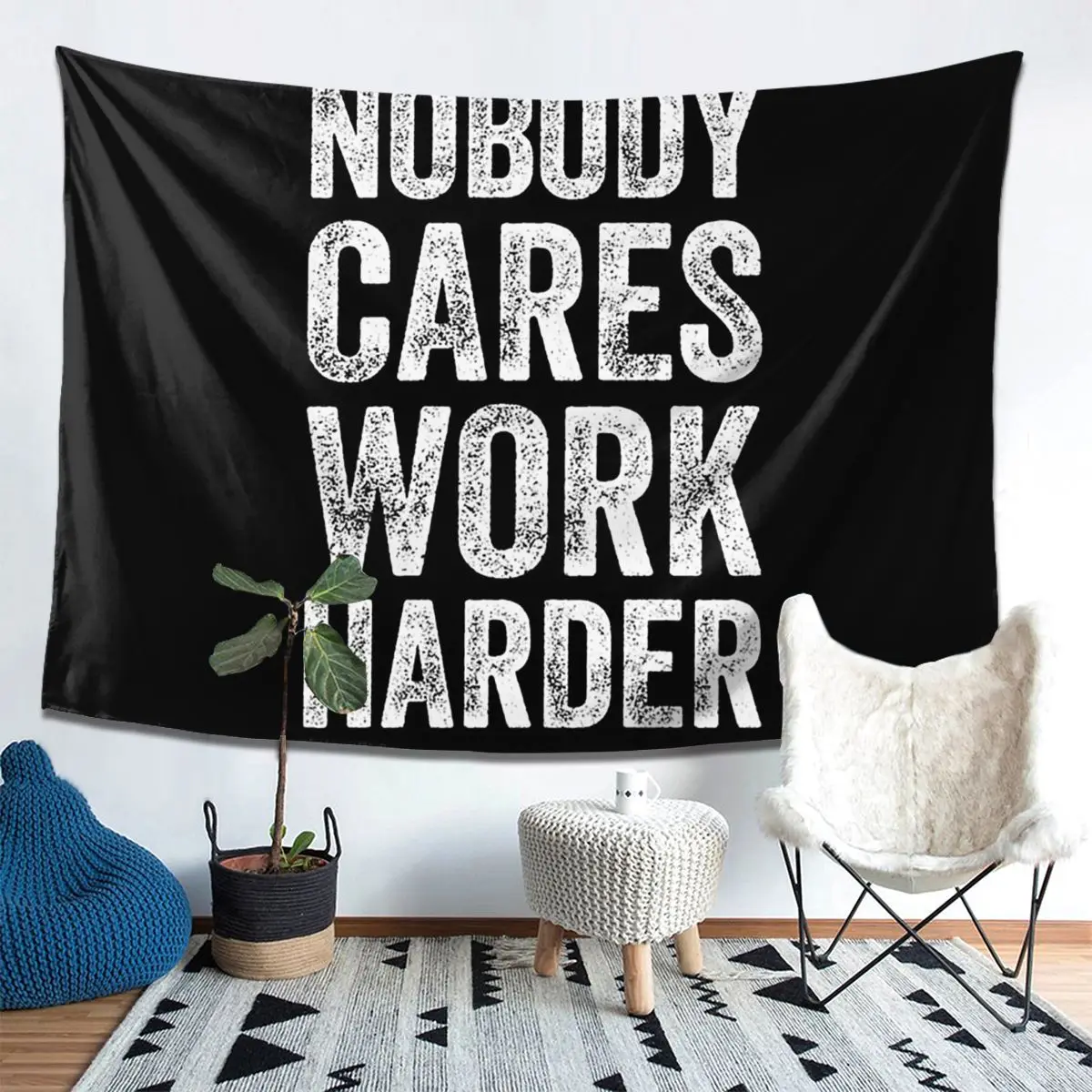 

Nobody Cares Work Harder Tapestry Decoration Art Aesthetic Tapestries for Living Room Bedroom Decor Home Wall Cloth Wall Hanging