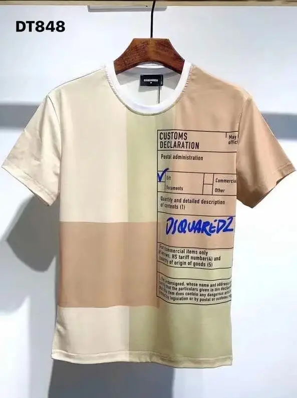 

Dsquared2 женские/мужские креативные стильные хлопковые футболки с рисунком мозаичного стола, летние футболки, модель DT848 #