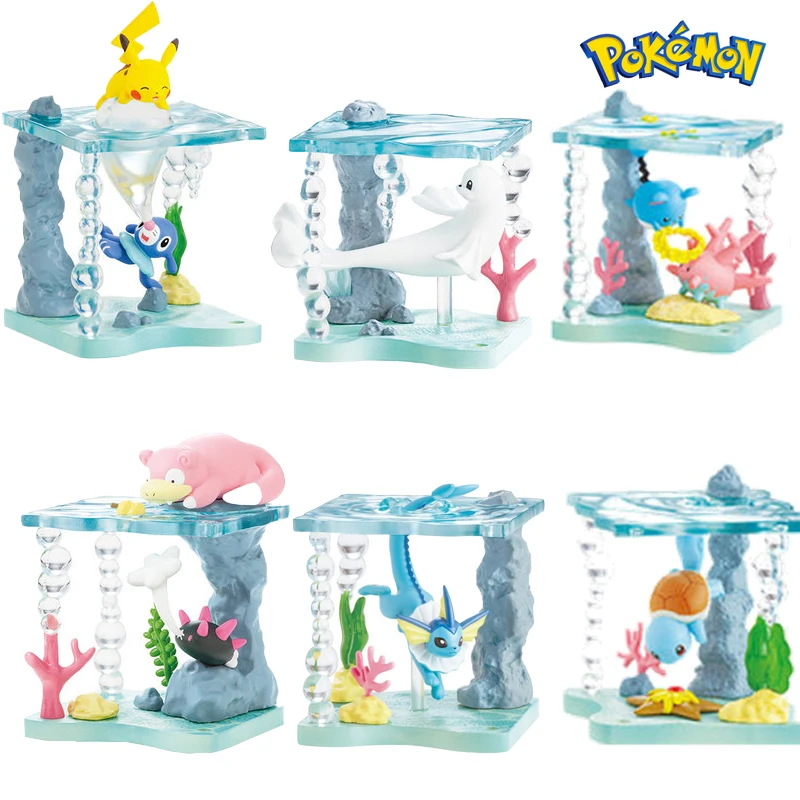 

Pokemon Aquarium Models 6PCS Pikachu Vaporeon Slowpoke Dewgong Kawaii Cute Anime Periphery Underwater World Figure Lovely Gift
