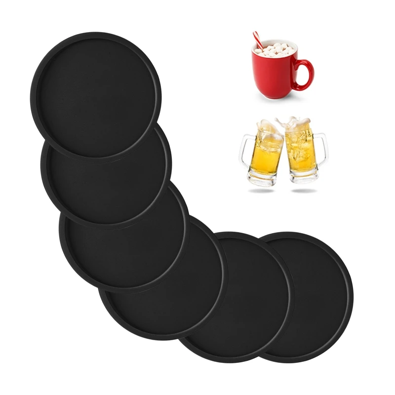 

1PC Non-slip Round Soft Cup Coasters Silicone Drink Coasters For Bar And House Table Decoration