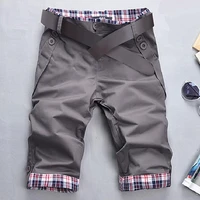 surf board shorts slim fit casual plaid korean style stretchy shorts short pants for daily wear