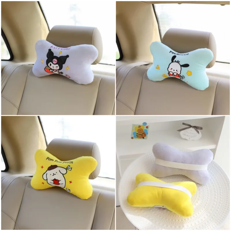 Sanrioed Kuromi Cinnamoroll моя мелодия понравико Hangyodon мультфильм милый плюшевый кукла автомобиль подголовник аниме Kawaii мягкая подушка для шеи