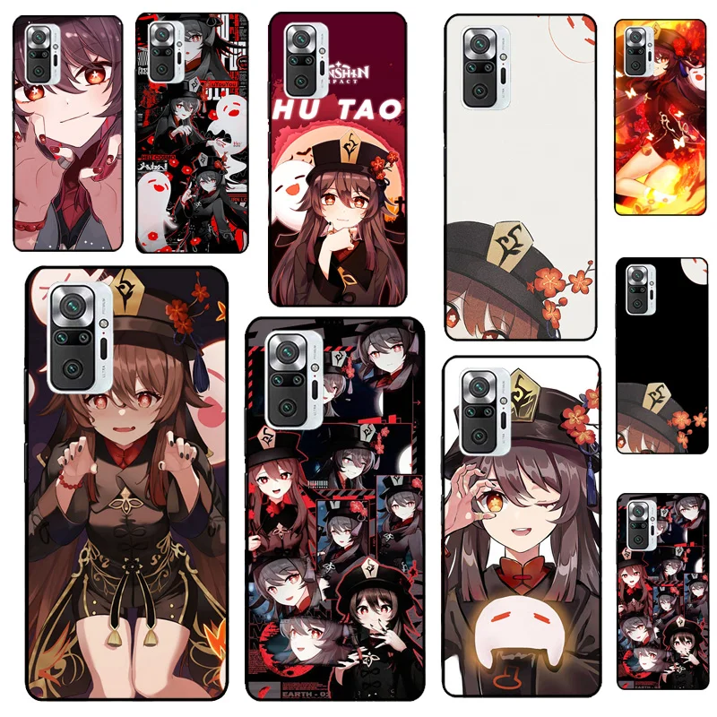 Чехол Hu Tao Genshin Impact Cartoon для Xiaomi Redmi Note 13 14 Pro 12 11 9 10 9S 10S 11S 12S 14C 10C 12C 13C