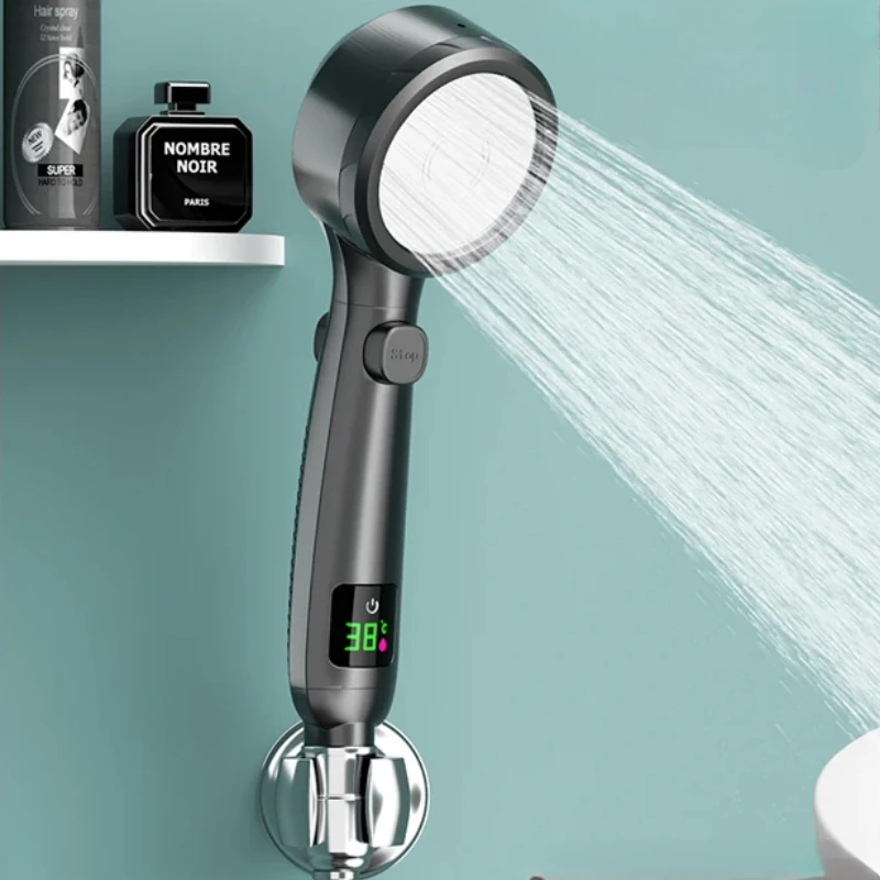 Светодиодный дисплей температура насадка для душа высокое давление 4 режима