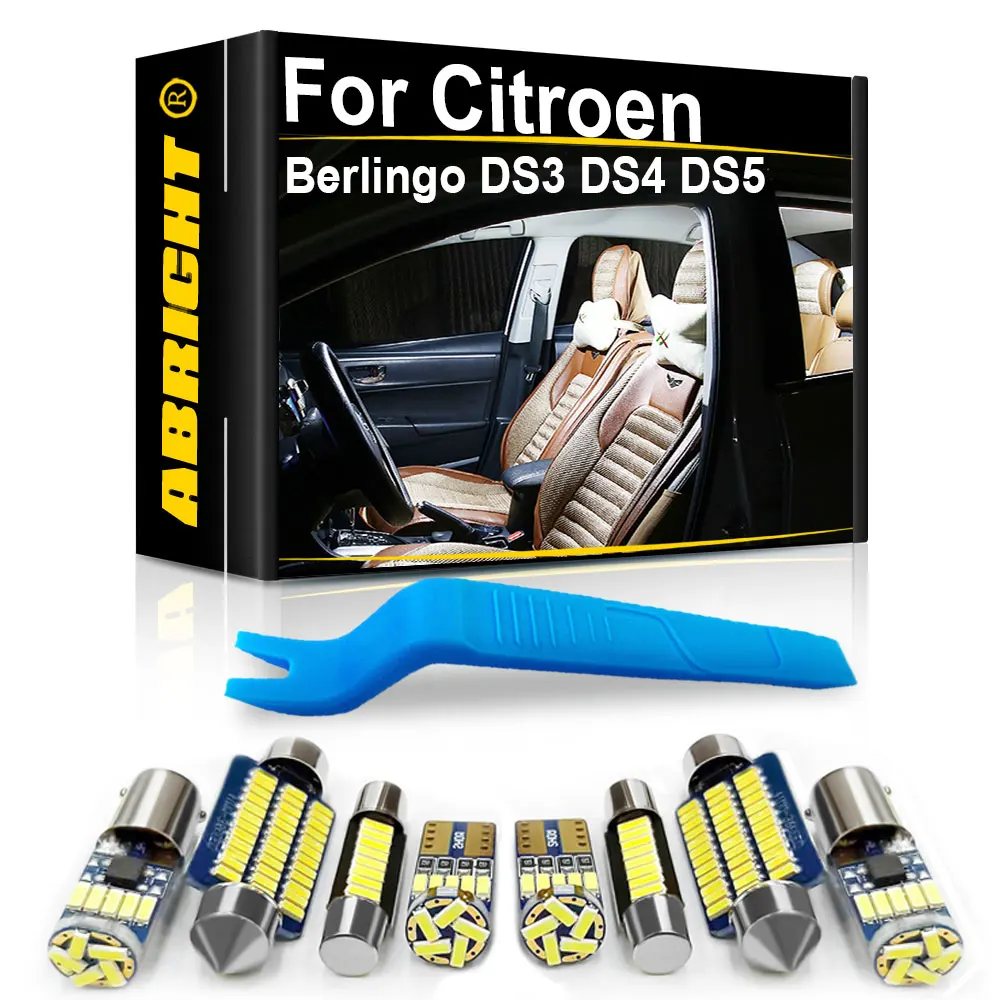 

For Citroen Berlingo DS3 DS4 DS5 C-Crosser C-Elysee C-Zero Jumpy Nemo Saxo Spacetourer XM Car LED Interior Light ABRIGHT Canbus