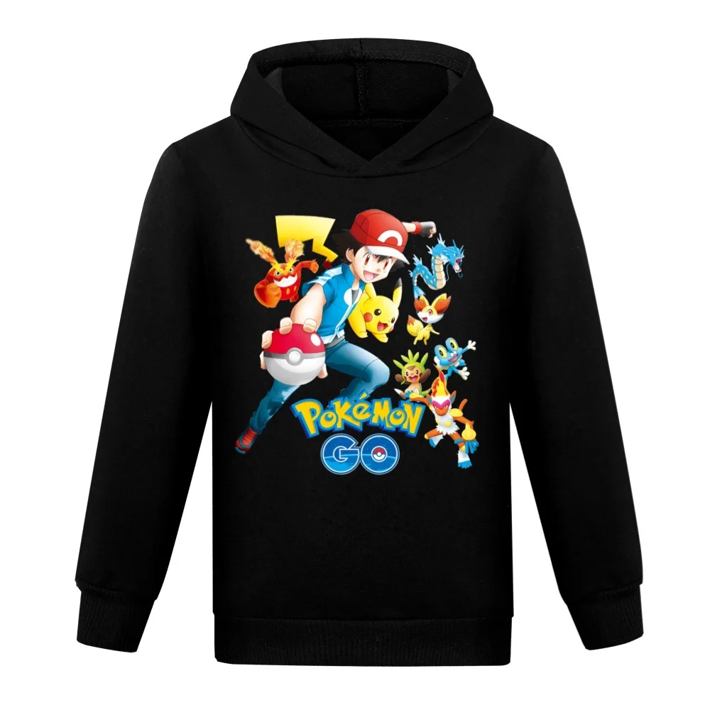 

Pokemoning-lover Kids Hoodie Sweatshirt Toddler Boy Girl Autumn Hooded Cartoon Printed Long Sleeve Shirt Clothes Christmas Gift
