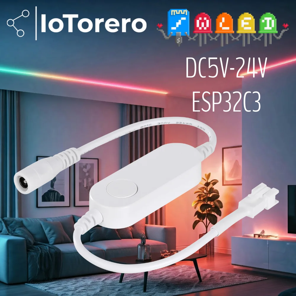 

IoTorero WLED DC 5 В-24 В, простой адресный контроллер света WS2811 WS2812B WS2814 WS2815, работает с домашним помощником