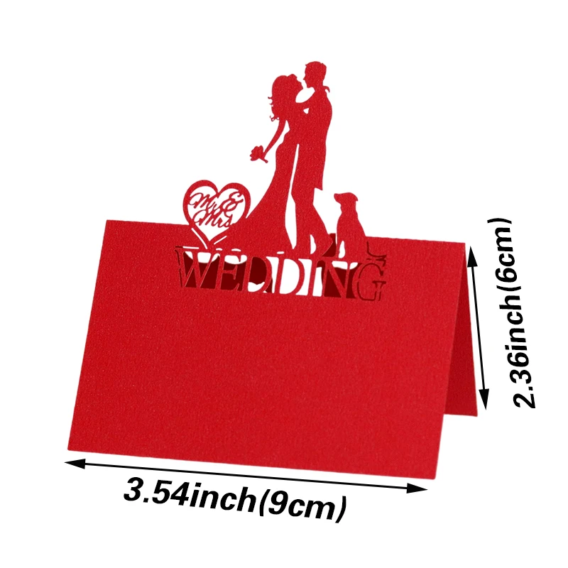 50/100 большие серьги-капли и жениха лазерная резка настольный Имя Место карты