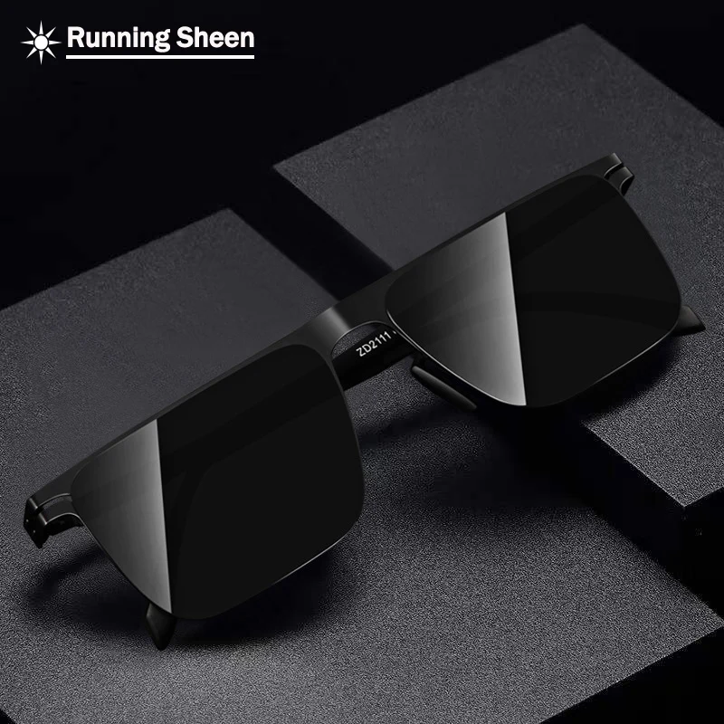 

Мужские солнцезащитные очки RunningSheen в стиле ретро, квадратные антибликовые солнцезащитные очки из нержавеющей стали для вождения, аксессуа...