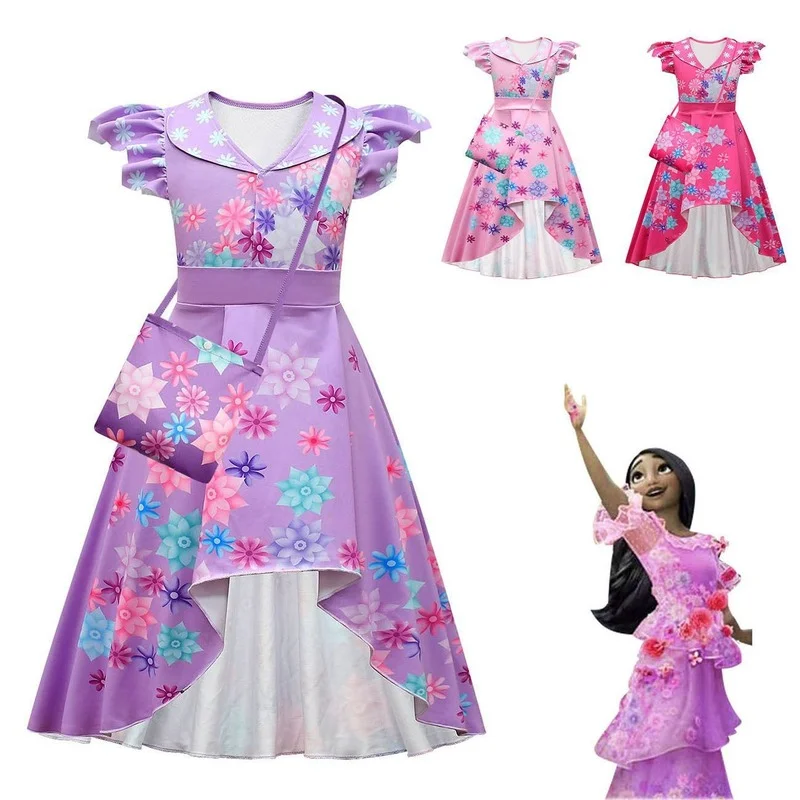 

Encanto Costume Princess Dresses Charm for Girls Mirabel Isabela Cosplay Carnival Kids Birthday Party Christmas Girls Clothes