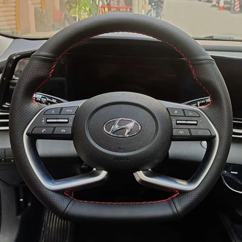 

Оплетка на руле для Hyundai Alcazar 2021 Creta Venue 2022 Elantra 5 Solaris Elantra Sport GT ручная работа