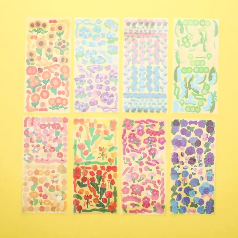 

1 Sheet Flower Series Creative Hand Account DIY Decor Collage Material Plain Sheet Sticker