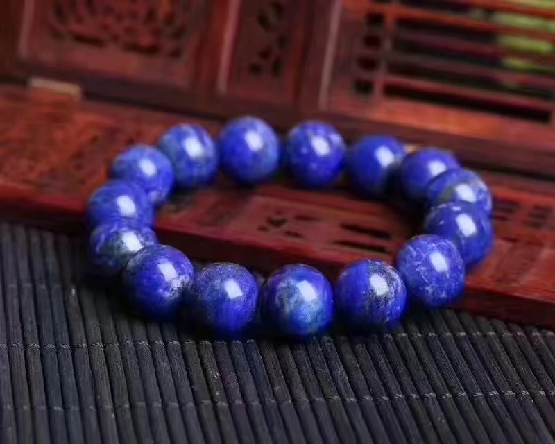 

Браслеты с бусинами из натурального лазурита, 10 мм, браслет с круглыми бусинами из натурального камня для мужчин и женщин, подарочные украшения, 1 шт.