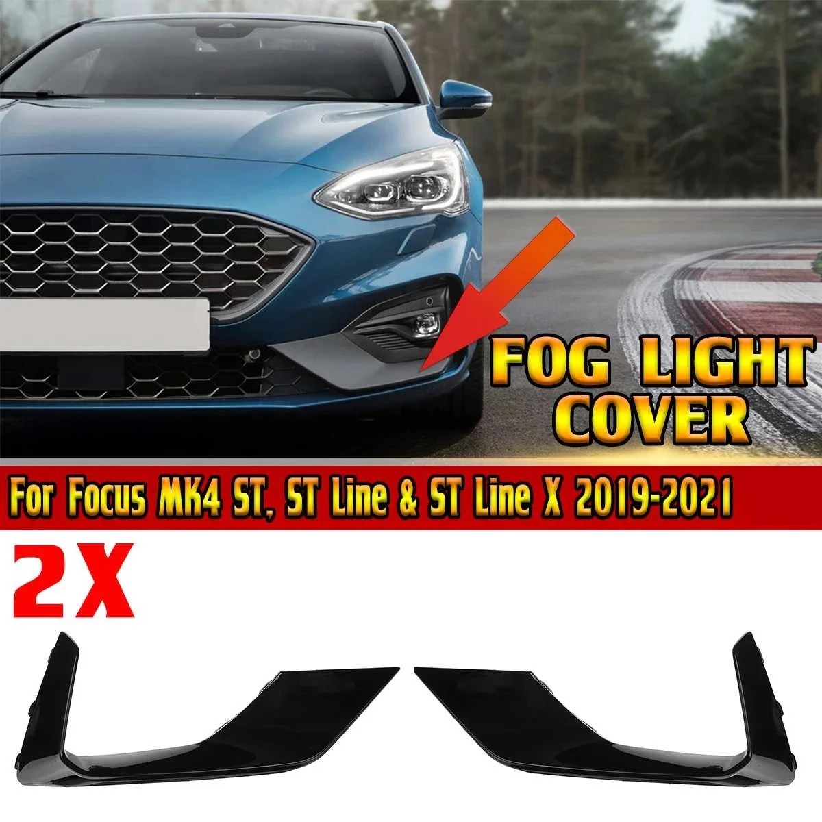 Пара передних противотуманных фар для автомобилей Ford Focus MK4 ST Line и X 2019-2021