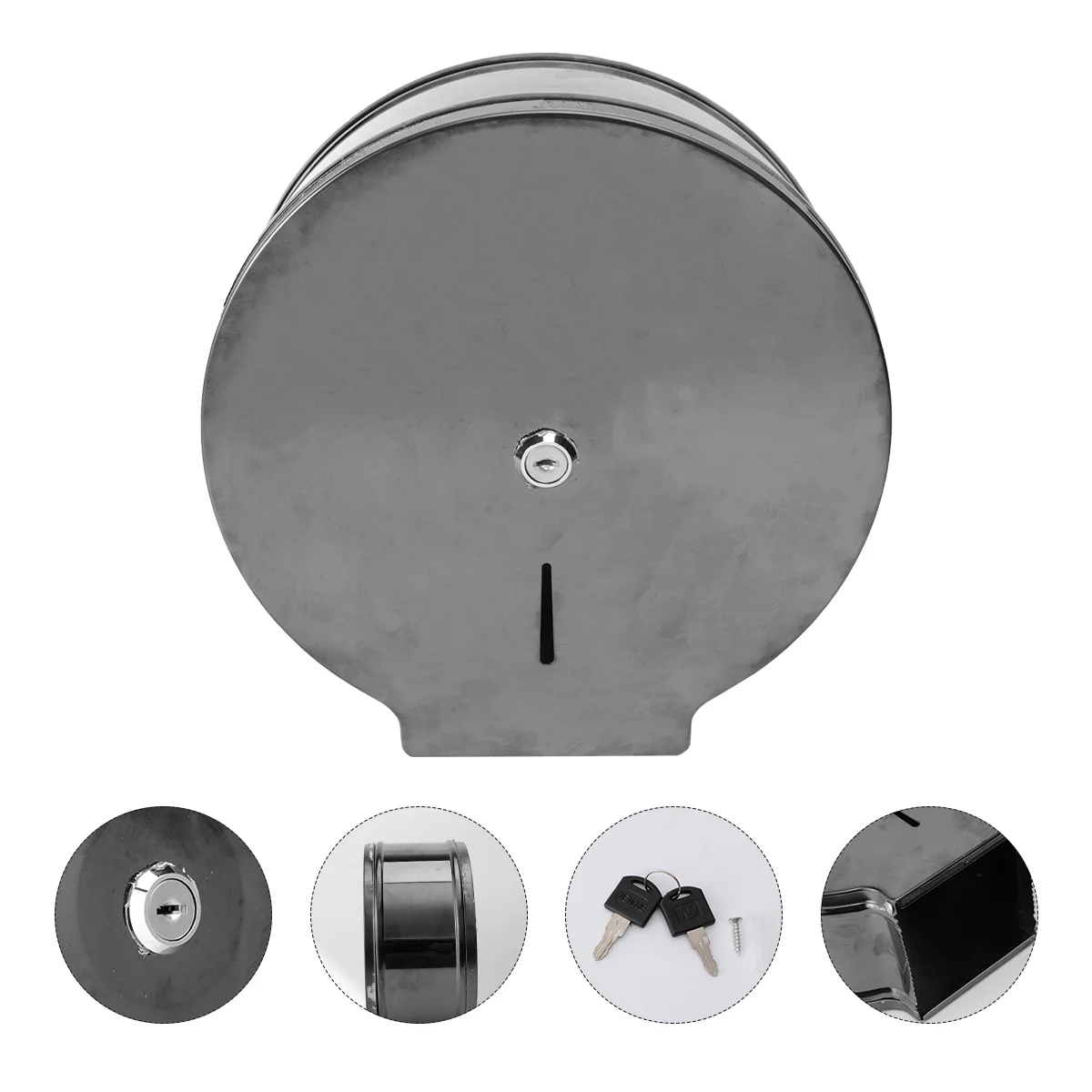 

Wall Mount Paper Towel Dispenser Stainless Steel Round Tissue Roll Holder Storage Rack Shelf For Home Bathroom Black