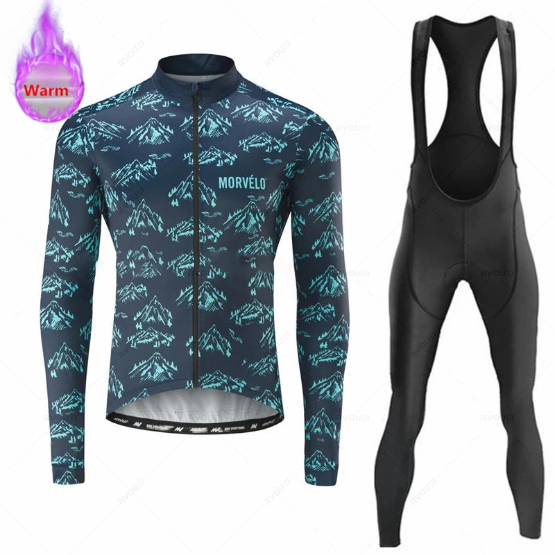 Мужской комплект трикотажных изделий из флиса для езды на велосипеде |