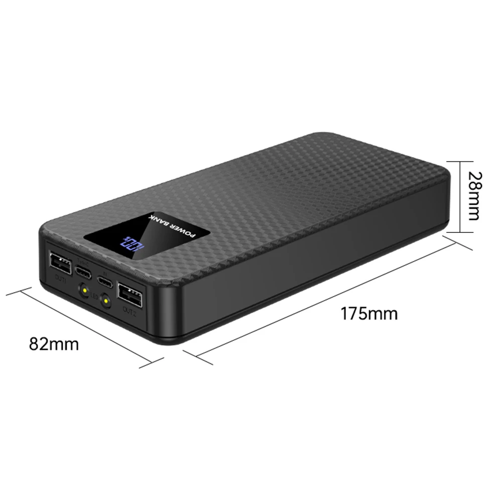 

DIY Shell Power Bank Case 6*18650 Battery Storage Box with QC PD3.0 Digital Power Display