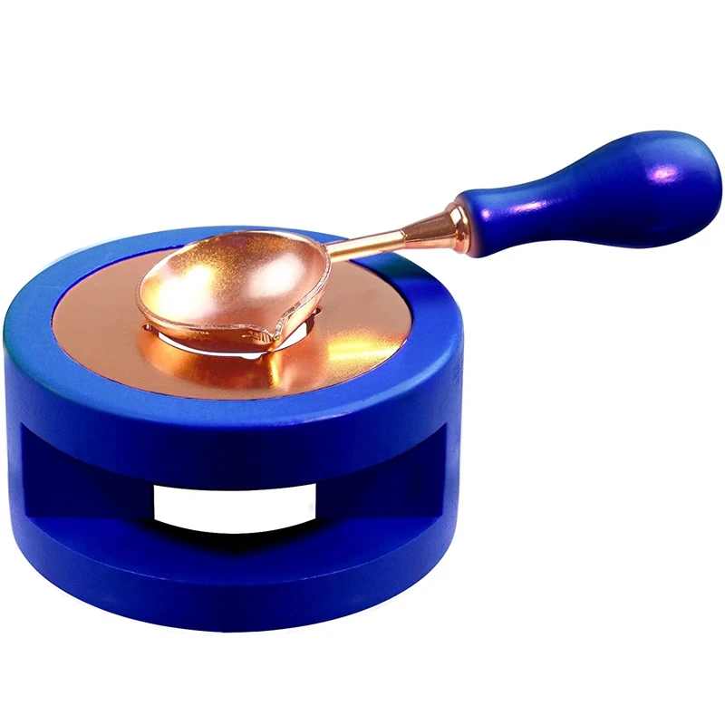 

Wax Seal Kit Wax Seal Warmer Wax Seal Stamp Wax Seal Spoon Wax Seal Stamp Kit Wax Seal Furnace With Melting Spoon (Blue)