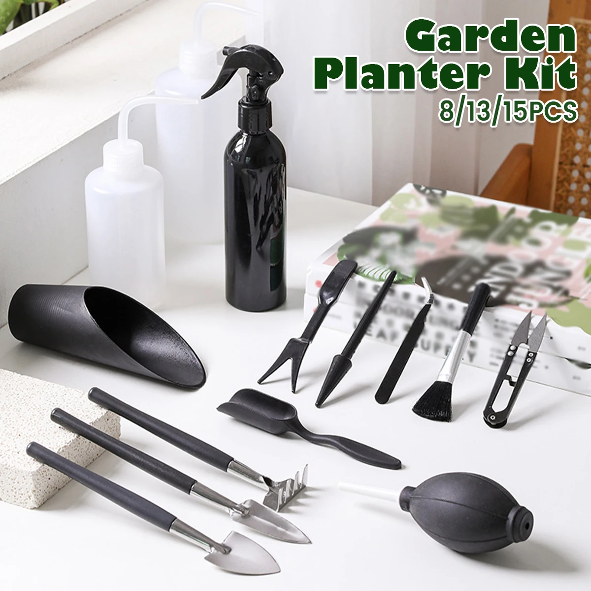 

Garden Hand Tools Set Multifunctional Rust-Proof Plants Tools Kit Portable Set for Courtyard Planting Transplanting Gardening