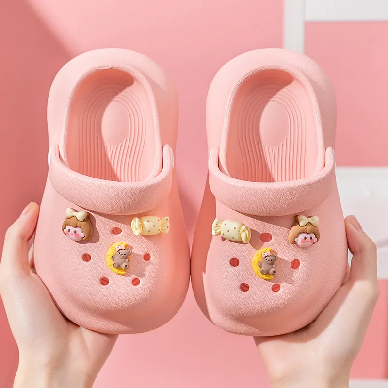 

3-8Y Children Mules & Clogs Summer Boys Girls Sandals Eva Flat Heel Cartoon Bear Cute Beach Slippers Kids Garden Shoes Hw17