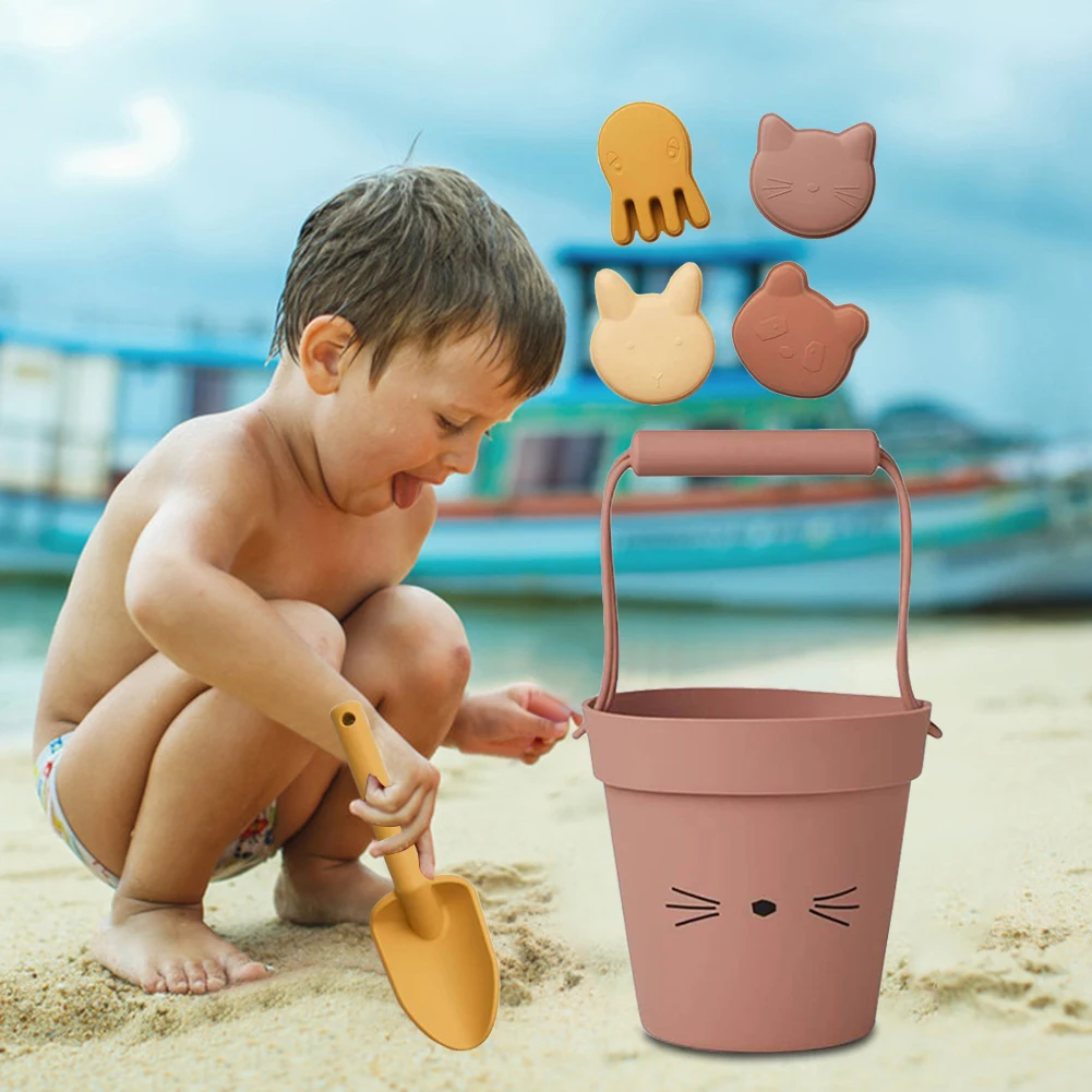 

6pcs Kids Beach Toys with Cute Animal Model for Outdoor Garden Sandbox Beach Bathing Interaction Playing Sandbox Toys