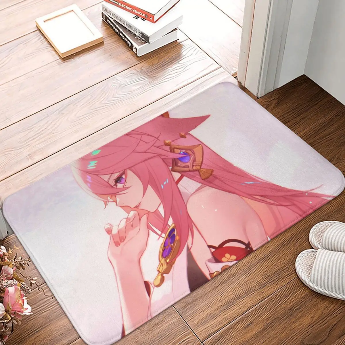 

genshin Bath Mat Yae Miko Doormat Kitchen Carpet Balcony Rug Home Decoration