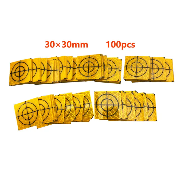 

100PCS YELLOW REFLECTOR SHEET 30X30MM REFLECTIVE TARGET FOR TOTAL STATION