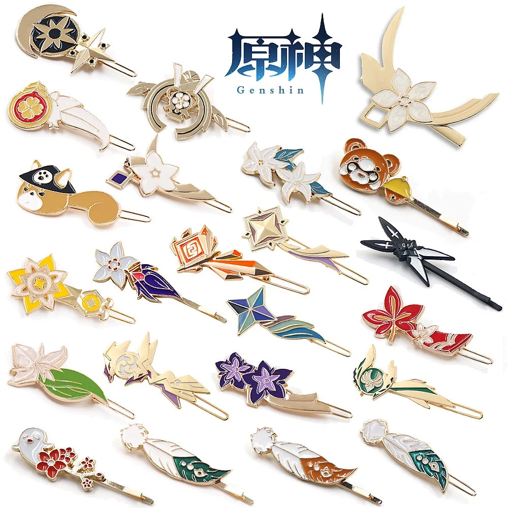 

Anime Genshin Impact Eye of God Keqing Klee Hu Tao Cute Hair Clip Hairpin Girls Metal Barrettes Accessories Headwear Cosplay