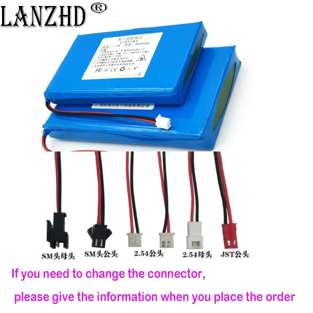 1-10 шт. литий-ионный полимерный аккумулятор 7 4 В 6000 мАч