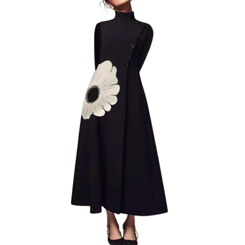 Yeezzi женское платье трапециевидной формы в британском стиле с цветочным принтом и