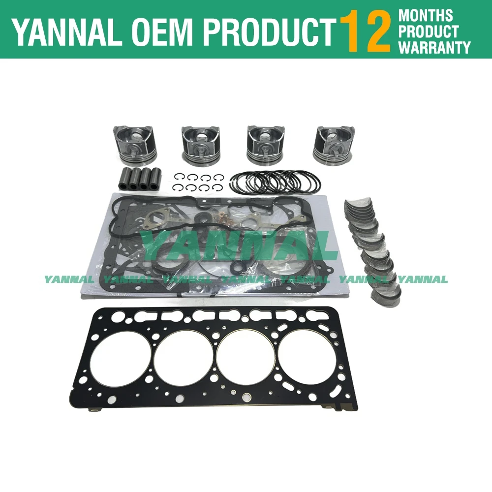 V3300 V3300DI 16 В комплект для капитального ремонта двигателя Kubota прокладка кольцо