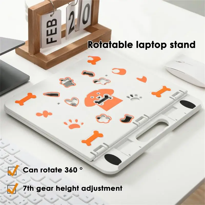 

Computer Lifting Bracket Laptop Stand Baffle Design Rotating Base Computer Stand Engineering Plastic+silicone Perforated Hollow