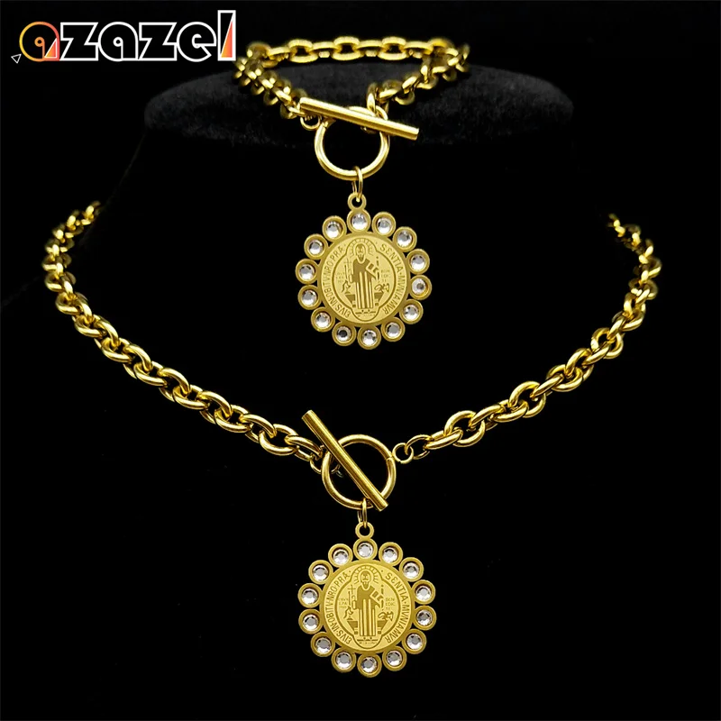 Набор из колье и браслета нержавеющей стали