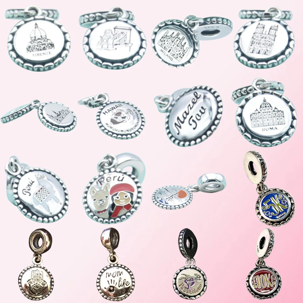 

100% 925 Sterling Silver Princess 2020 Roma Charm Necklace Pendant DIY Bracelet Women's Jewellery Factory direct free shipping