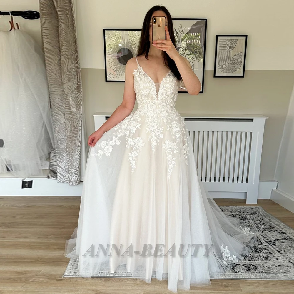 Anna модное свадебное платье для женщин с v-образным вырезом без рукавов и